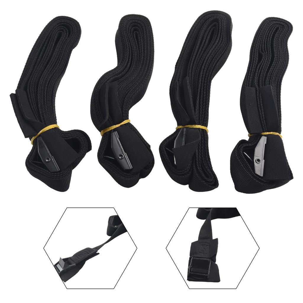 Tie Down Buckle Car Roof Rack Luggage 4PCS 9.8ft Black