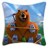 Federe Cuscino Orso Grizzly e Lemming Cartoni Animati Divano Decorativo Casa Stampa Fronte-Retro Peluche Corto Cuscino Carino
