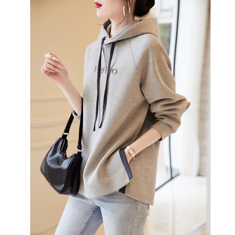 Demana Women s Slit-Hem Hooded Sweatshirt M