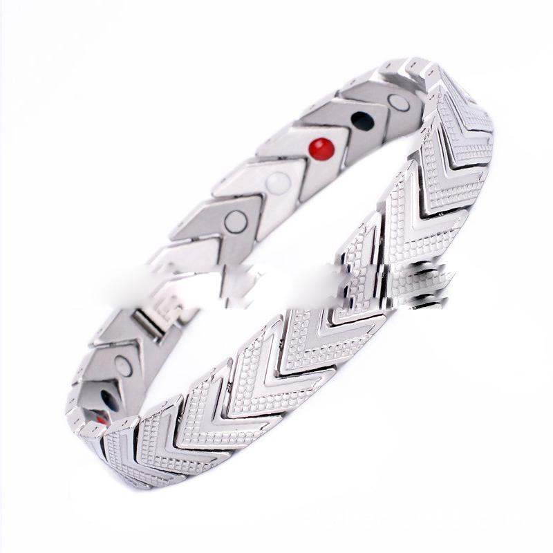European And American Three Color Splicing V-shaped Titanium Steel Bracelet