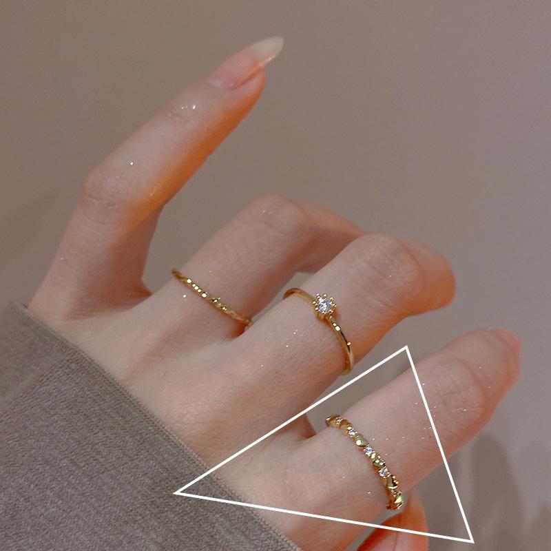 925 Silve Love Heart Hollowed Out Ring For Women Girl Extremely Fine Korea Ins Jewelry Gift