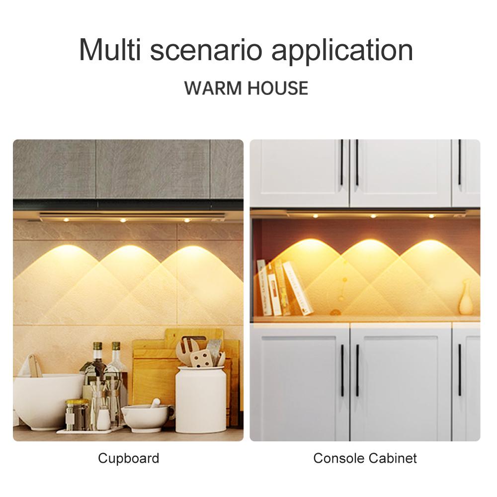 Ultra Thin LED Cabinet Lights 30/40/50CM Cabinet Lighting Motion Sensor USB Rechargeable Wireless Night Lights Kitchen Lamp
