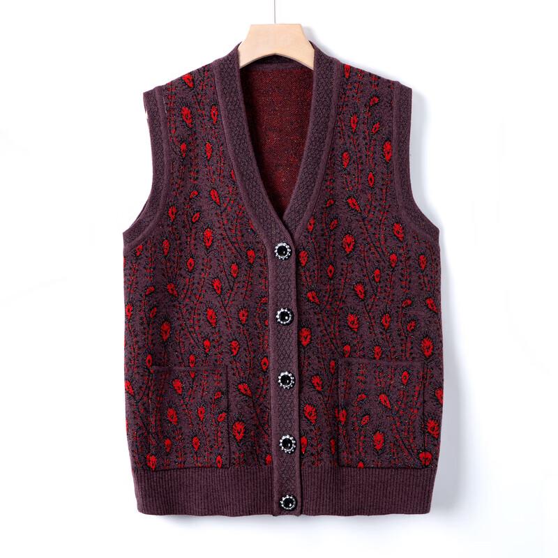 Women's Middle-Aged & Elderly Thick Knit Vest