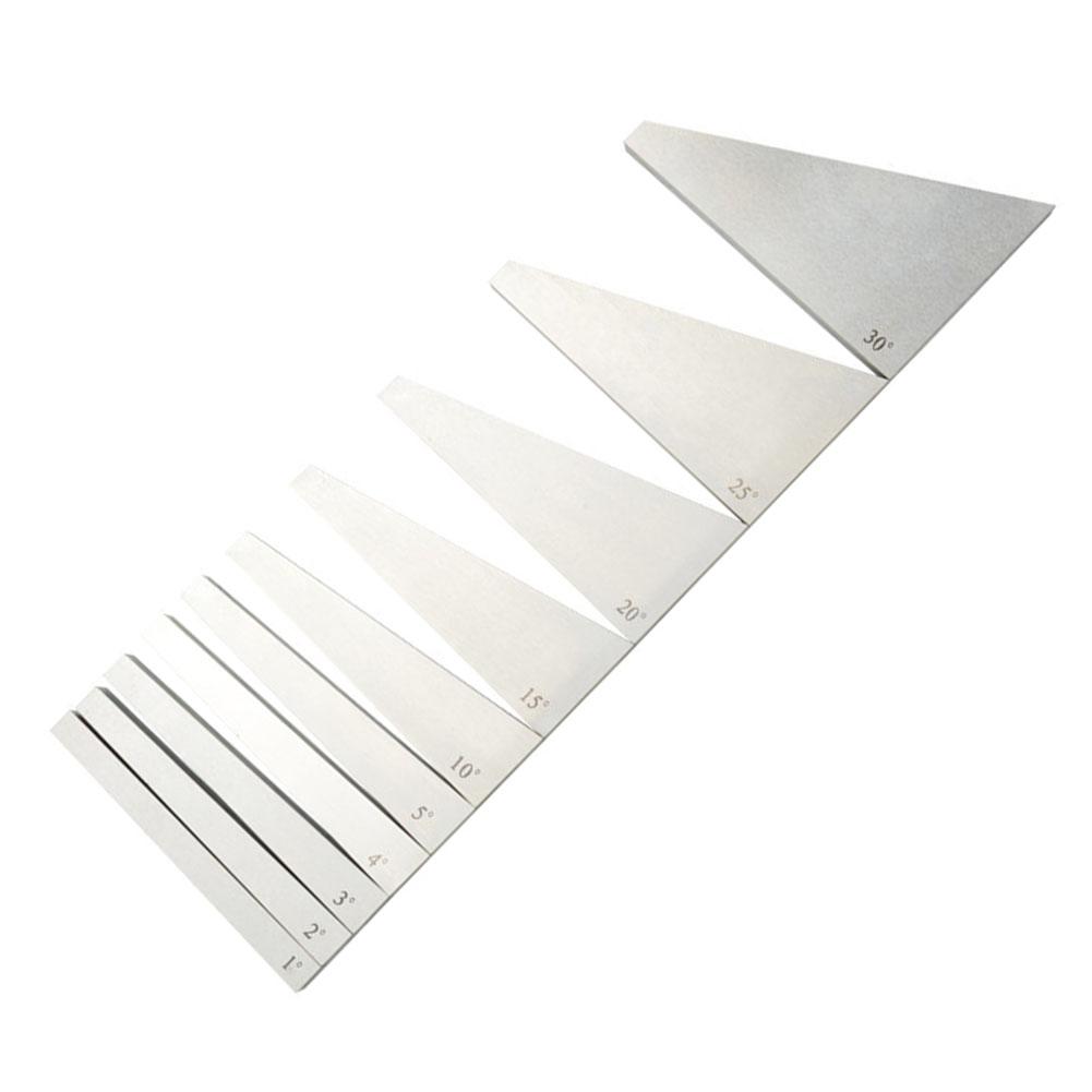 10PCS Angle Block Set, 1-30 Degree Angle Gauge Block Set Angle Inspection Block Precision-Machine Tool Slope Gauge Block