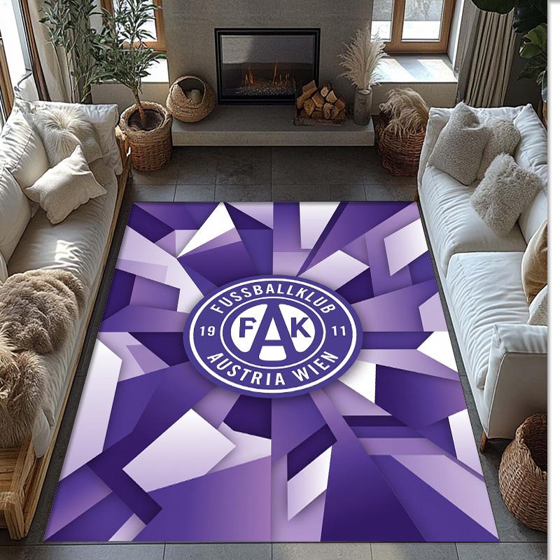 Austria Wien FC Soccer Football Pattern Soft Area Rug Non Slip Indoor Floor Carpet Sports Decor Mat for Bedroom