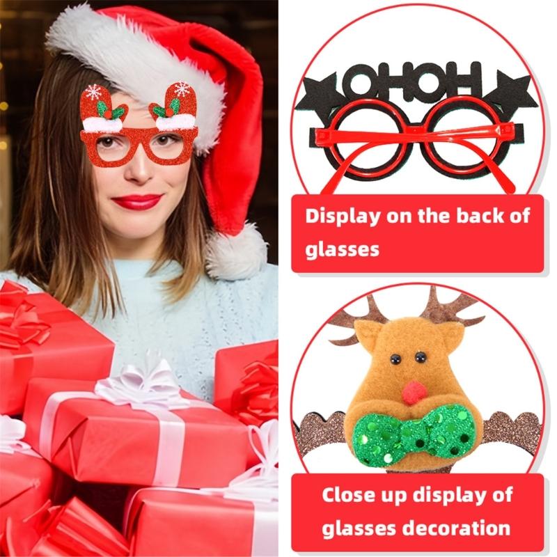 Children's Party Decorations Eyeglasses Frames Snowmen Deer Cartoon Eyeglasses for Family Gatherings