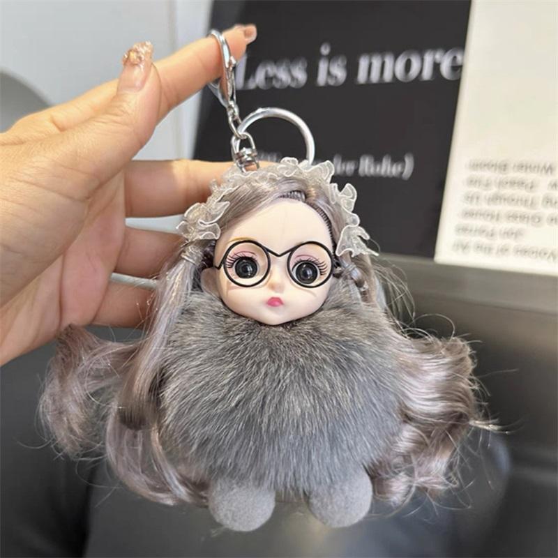 Stuffed Doll Keychain Cute Girl Portable Plush Toy Lightweight Keychain for Backpack infant Kids Girls Plush Animals