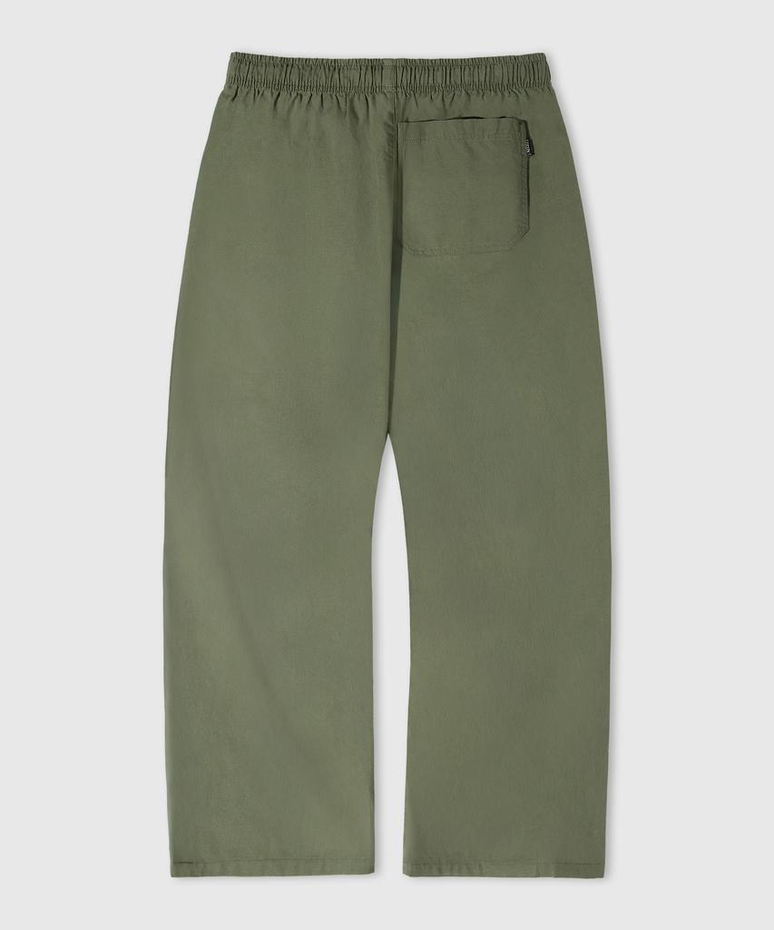 LEMAIN SECOND Linen-Like Elastic Waist Wide Pants [Light Khaki]