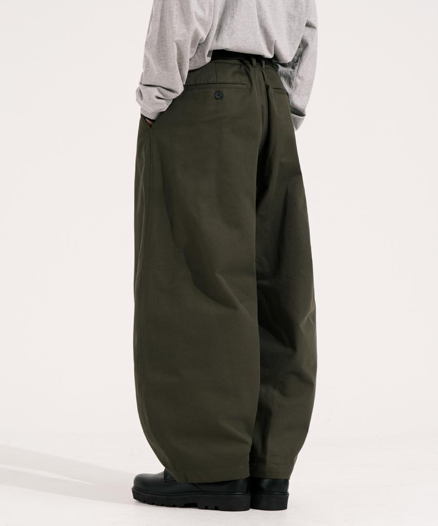 EZKATON Chino Balloon Wide Pants Khaki Mmlp6858