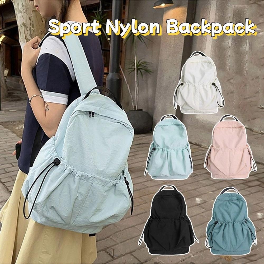 Small Pack Sport Nylon Backpack Korean Style Casual Backpack Solid Color Shoulder Bag  Gift