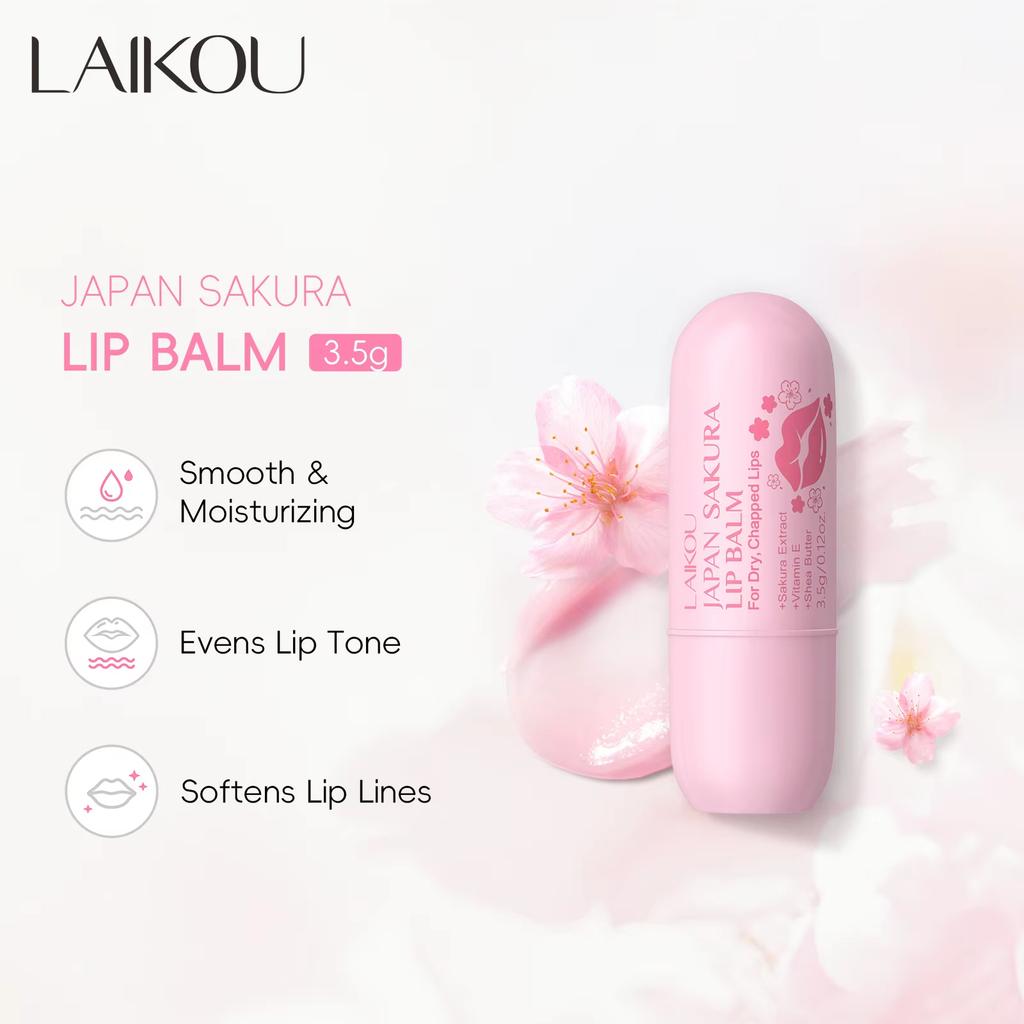 Japanischer Kirschblüten-Lippenbalsam, Reich an Kirschblüten-Essenz, Tiefenwirksam feuchtigkeitsspendend, Lang anhaltende Hydratation, Vitamin E, Fruchtiger Lippenstift