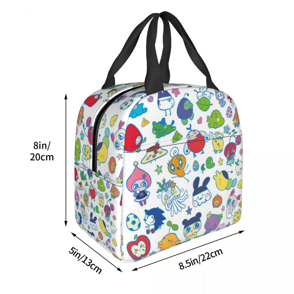 Tamagotchi Friends Insulated Lunch Bag for Women Office Cooler Thermal Food Box Tote Portable Lunch Boxes Container