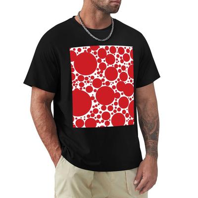 Red Dots Pattern TShirt Custom T Shirt Clothes Anime Tshirt Vintage T Shirt Men