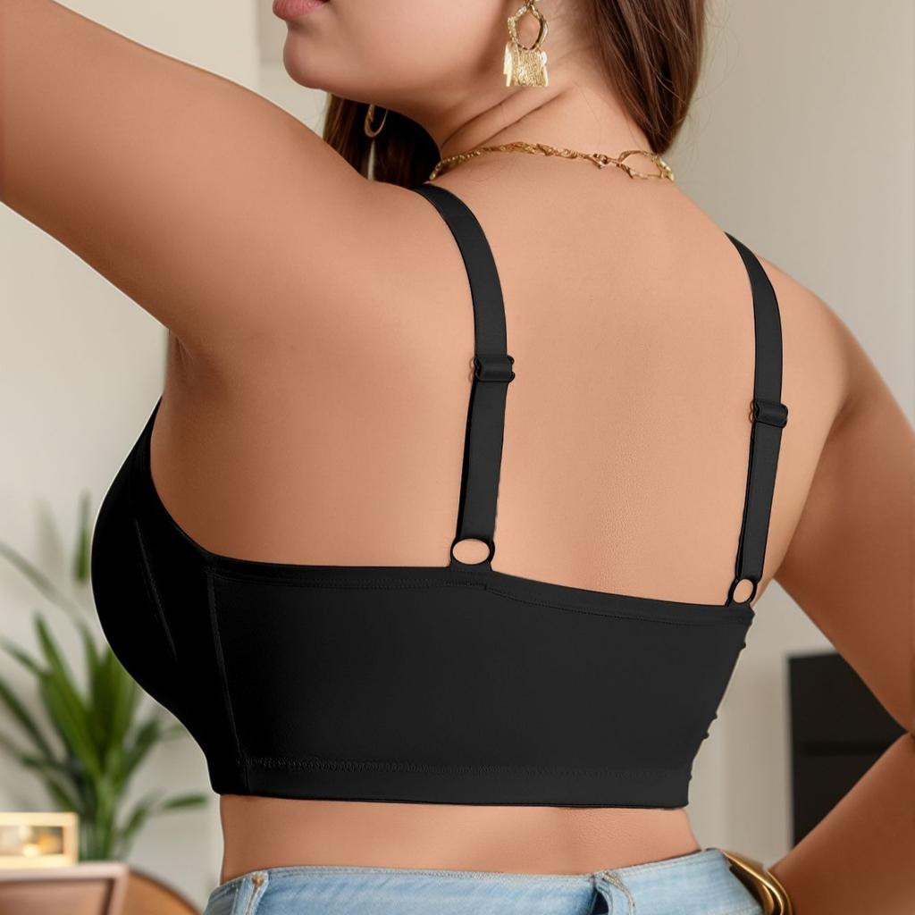 European and American Oversized Front-clasp Bra Without Steel Ring Comfortable Underwear for Running Shockproof and Gathered Beautiful Back Bra