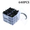 NEW 640PCS Boxed Mixed Car Door Bumper Panel Fender Retainer Push Rivet Fastener Clips With 30PCS Tool