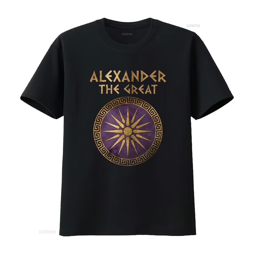 Alexander the Great Ancient Makedon Phalangite Shield T Shirt vintage Washed homme designer clothes streetwear Slightly fashion