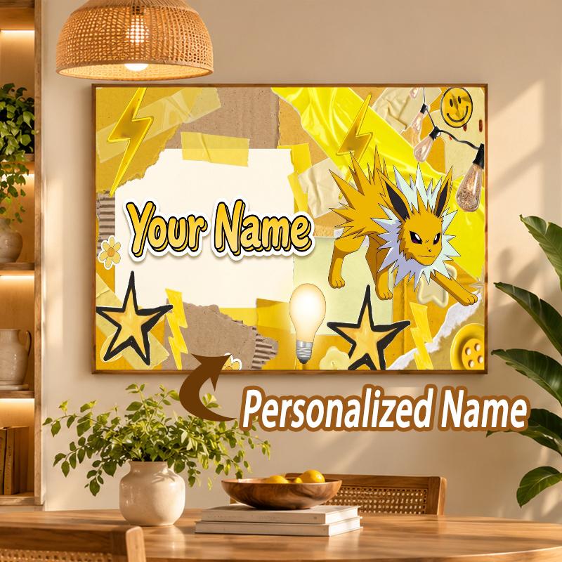 Jolteon Custom Name Diamond Painting Personalized 5D Full Drill DIY Diamond Art Home Decor