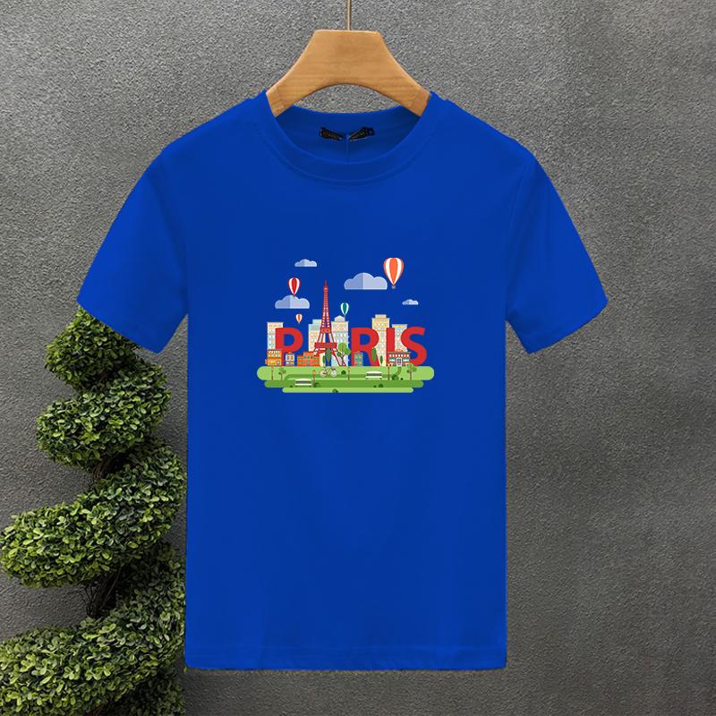 High Quality Luxury Brand 100% Cotton Design Paris Printing Tees Summer Harajuku Men/Women Short Sleeve T-shirt Asian Size S-5XL