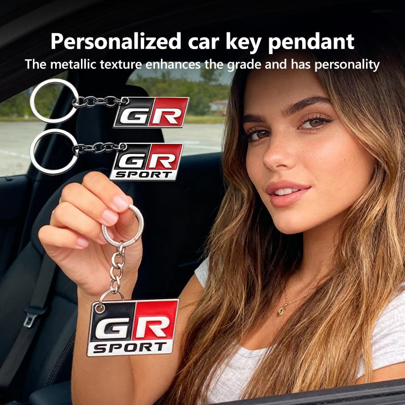 For Toyota Metal keychain key ring Car Front Trunk Grille Emblem Fender Badge Stickers Gazoo Racing TRD Corolla Yaris Rav4