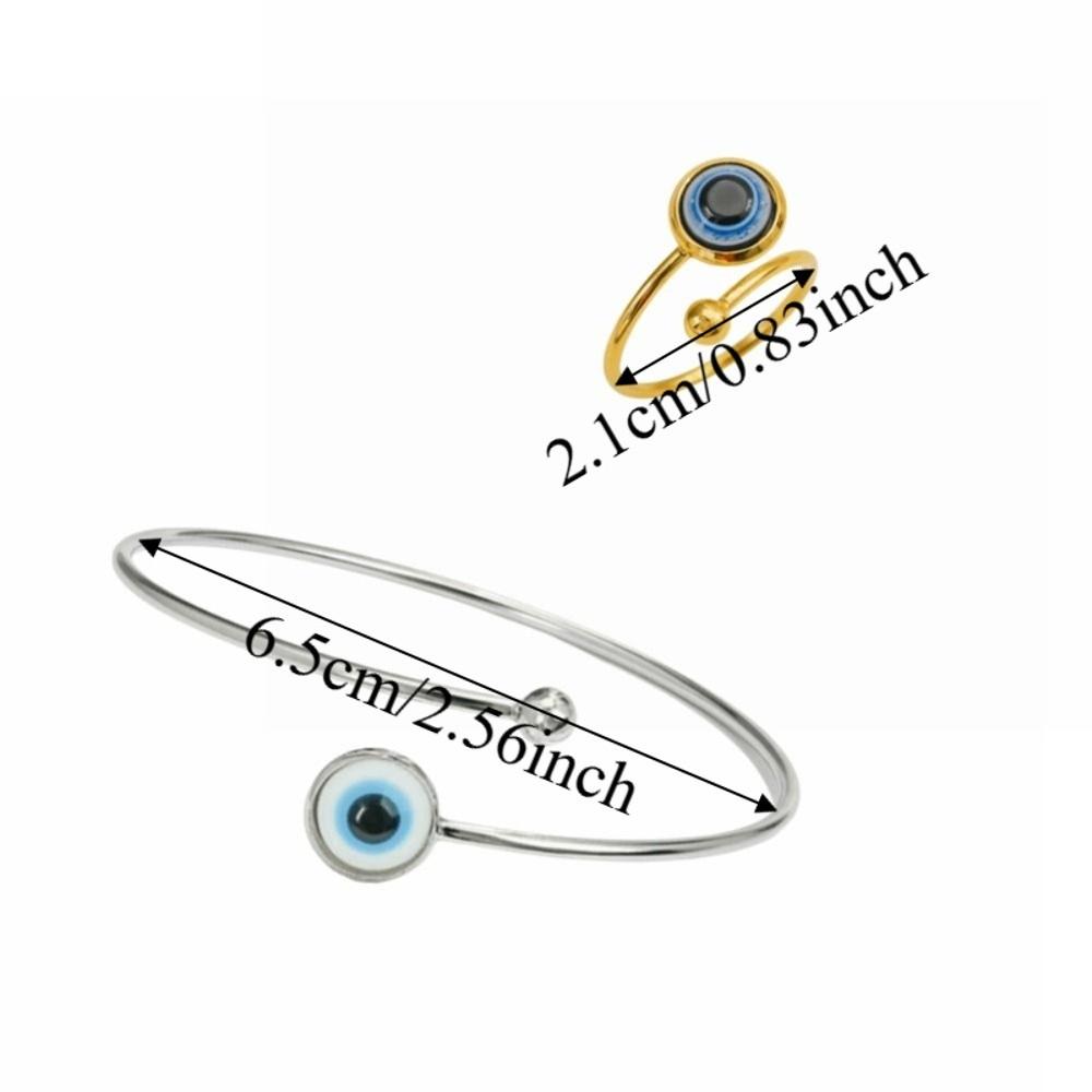 Gothic Adjustable Creative Bangle Zinc Zinc Alloy Blue Eye Ring New Demon Eye Bracelet  Daily Wear