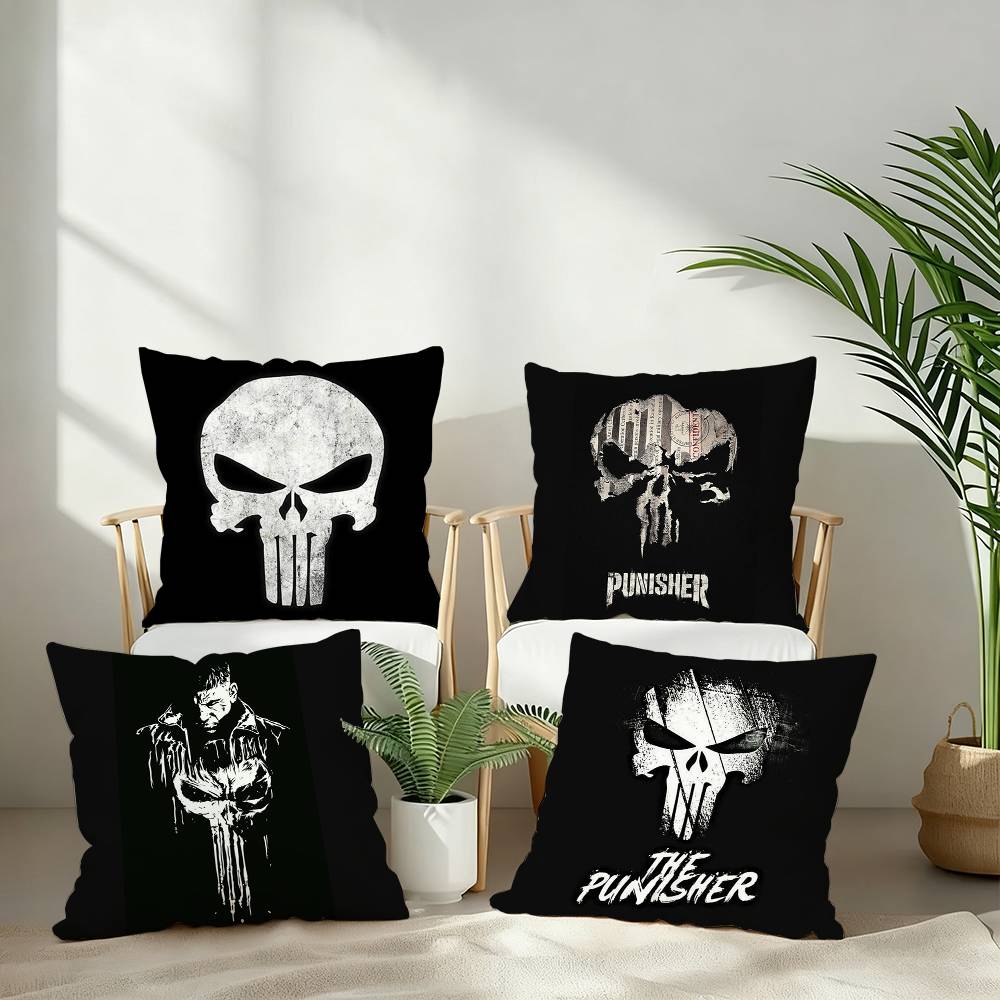 The P-Punisher Logo Pillow Case Plush Fabric Soft Pillowcase Double Sided Print Cushion Cover Household Gifts