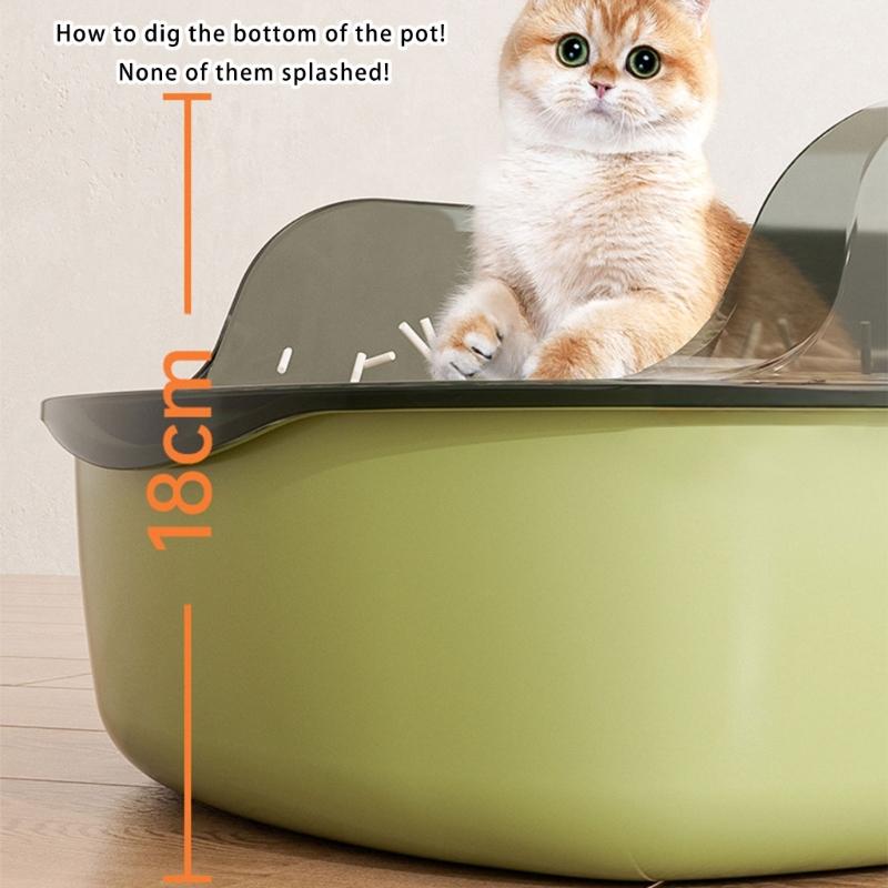 Large Cats Toilet Box For Pet Cats Households with Ventilation System And Removable Part Easy To Clean Litter Box