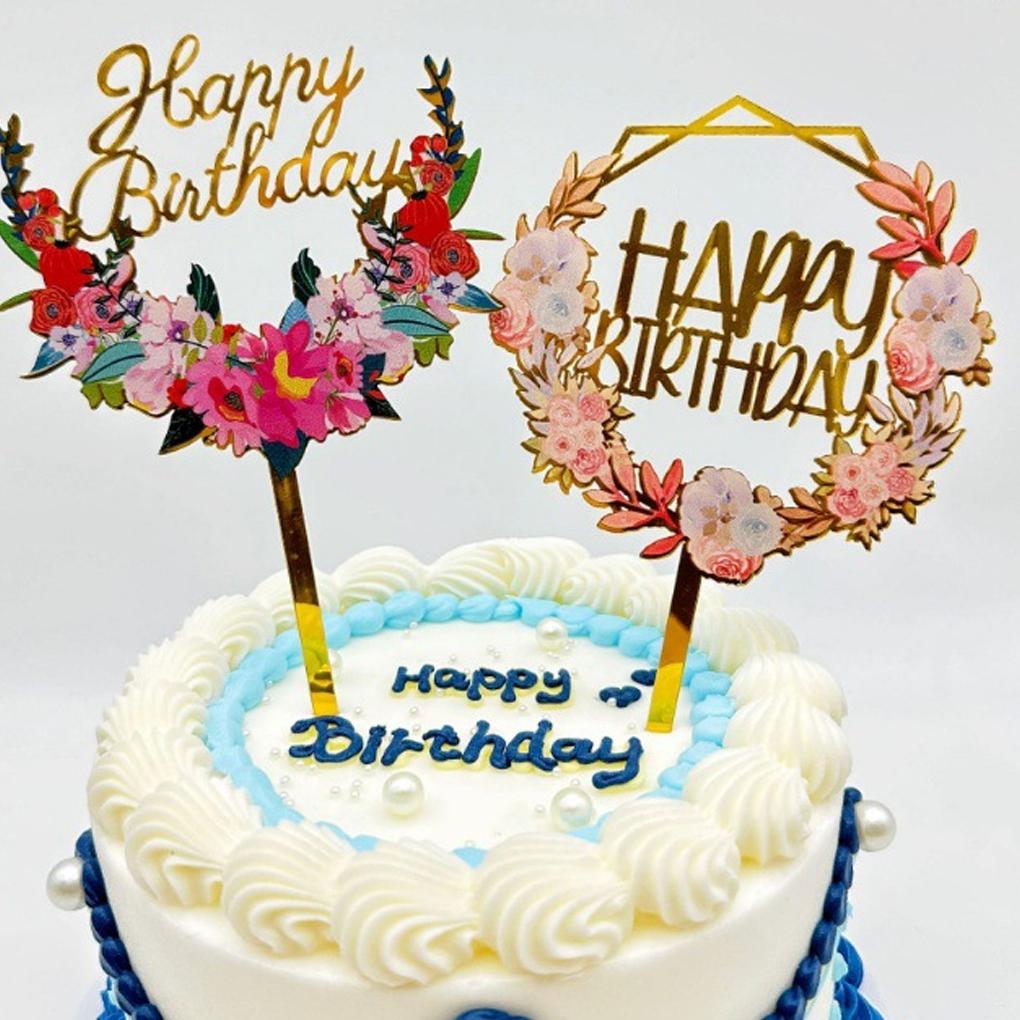 Elegant Happy Birthday Cake Topper For Party Decoration Birthday Cake Toppers Birthday Party Acrylic