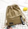 Schoolbag Canvas Bag Drawstring Backpack Solid Color Simple Versatile Cloth Bag Bundle Bag Women's Bag Leisure Bag