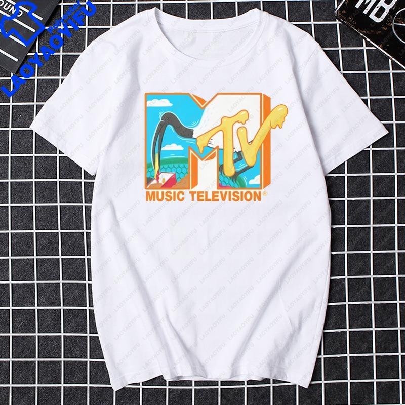 Men's Summer Earphones with Letter Print, Breathable and Comfortable Round Neck T-shirt, Outdoor Sports and Leisure Top