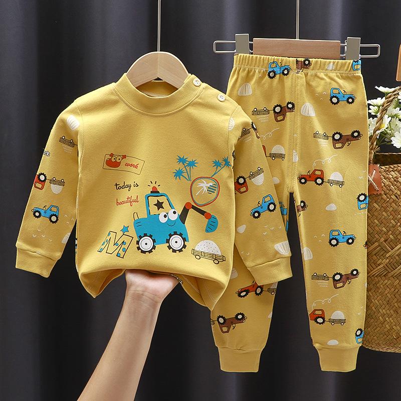 Kinderunterwäsche-Set Reine Baumwolle Neu Jungen-Hauskleidung Baby-Alles aus Baumwolle Warm Mädchen-Herbstkleidung Herbsthosen Kinderkleidung
