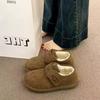 Retro thick-soled versatile bag head half slippers women's winter new fashionable soft-soled comfortable non-slip Birkenstocks