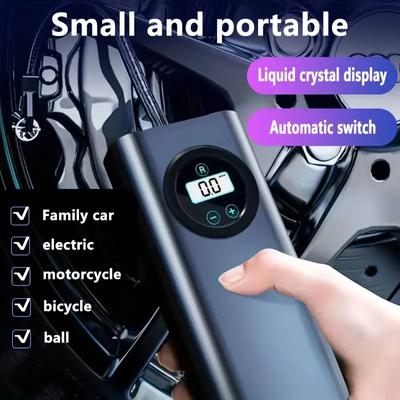3600mAh Wireless Tire Inflator Portable Air Compressor for Car and Motorcycle Tires Handheld, Rechargeable and Cordless Tire Pump with Fast Inflation