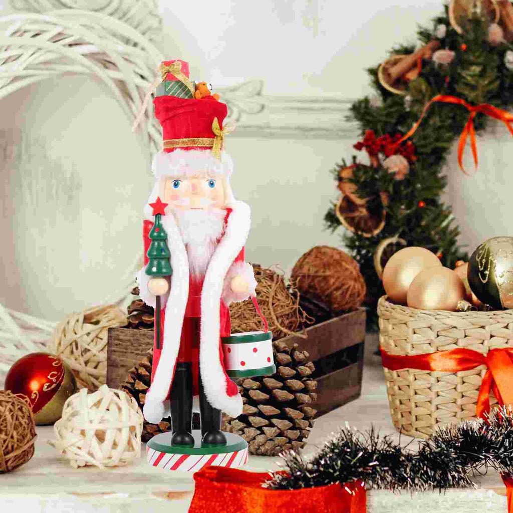 Nutcracker Ornament Craft Desktop Adornment Xmas Wooden Table Dining Adorable Christmas