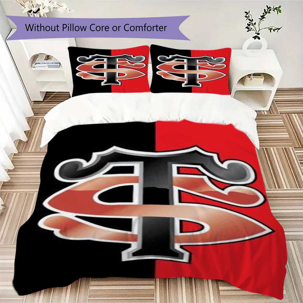 Stade Toulousain Pattern Bedding uilt Set uilt Cover Pillowcase Home Decoration Birthday Gift (1 * duvet cover + 2 * pillowcase without core)178