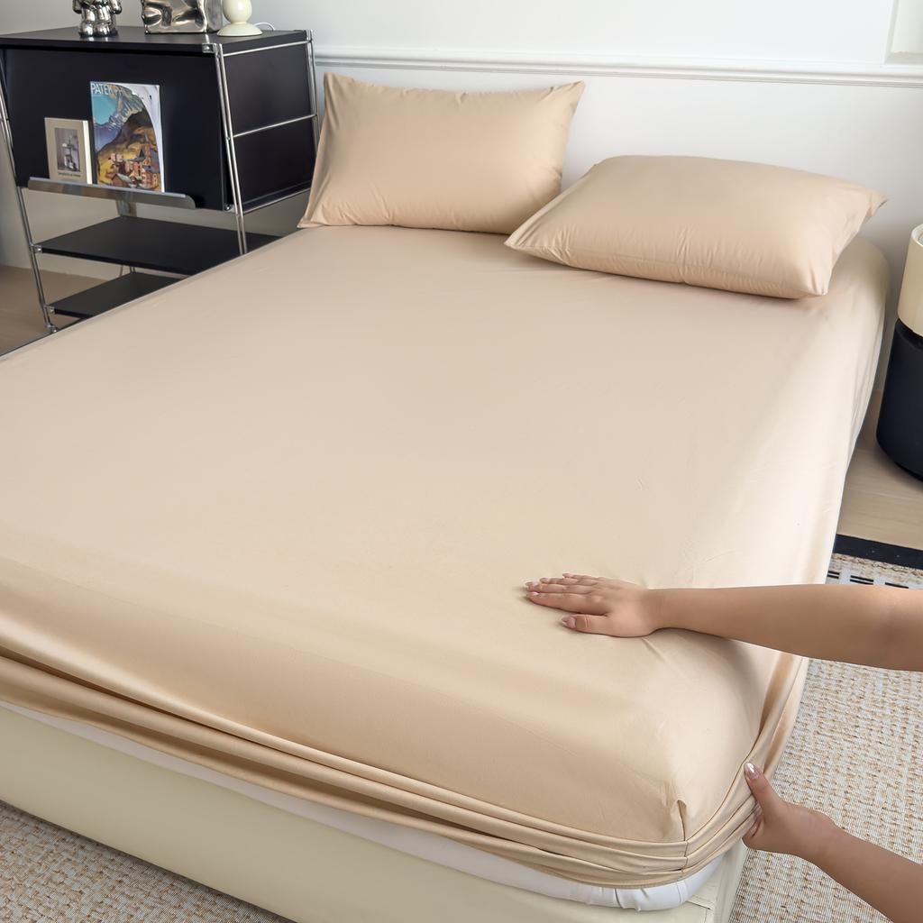 Lençol de Elástico Impermeável de Algodão com Elástico Capa de Colchão Antiderrapante Ajustável para Cama Individual Dupla King Queen 150/180/200cm