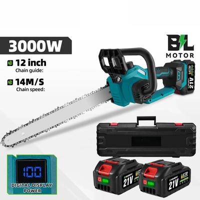12 Zoll Bürstenlose Elektrische Kettensäge LED-Anzeige Akku-Holzschneidemaschine Garten Tragbare Fällsäge