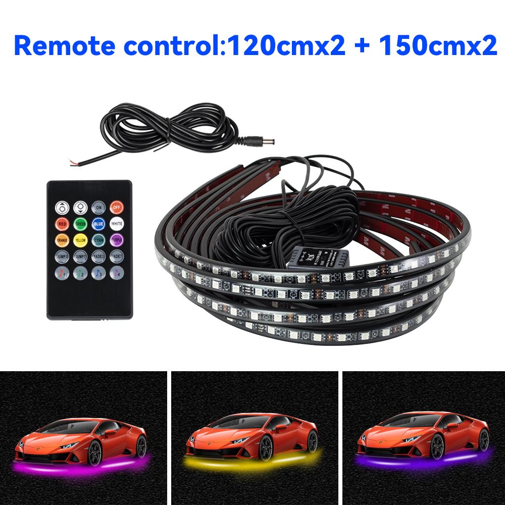 Car Charssis Flexible LED Strip Light LED Underbody Remote /APP Control RGB Neon Lights Ambient Atmosphere Auto Decorative Lamp