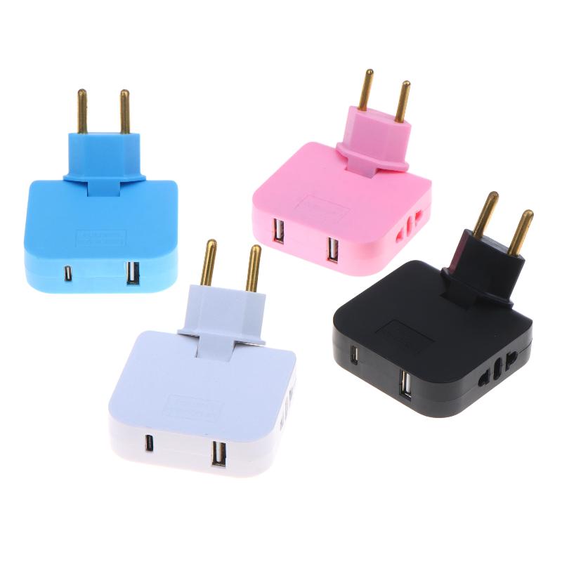 EU-Stecker 180 Grad drehbarer Steckdosenadapter Reise-Netzteilstecker Universeller Mehrfachsteckdosenadapter mit USB-Typ-C-Anschluss