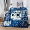 Vintage 1936 Anniversary Greetings Flannel Blanket-Soft and Suitable for Sofas,Beds,Offices,Travel,All Seasons,Great Gift for Holidays and Birthdays.