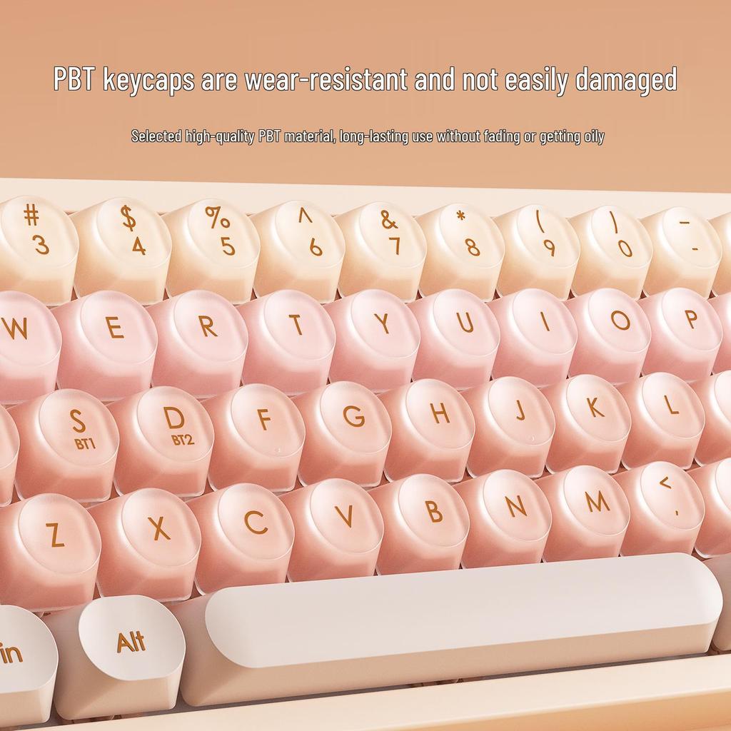 BOW Hangshi GK68 Multicolor Mechanical Keyboard, Stylish Design for Women, Compatible with Office and Laptop Use