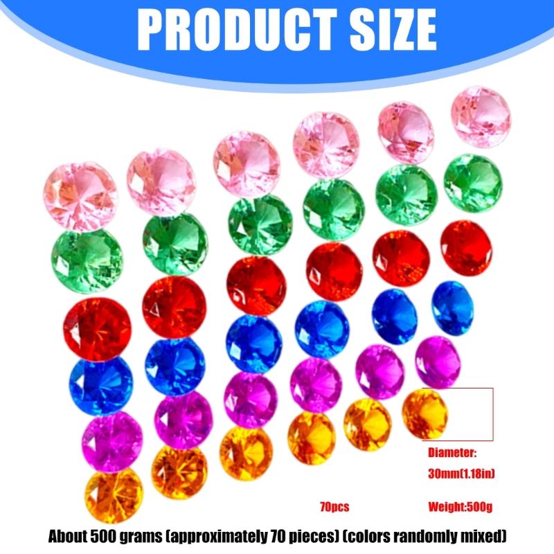 Assorted Color Educational Crystal Gem 30mm Sparkling Stone For Children Sorting Craft Activities