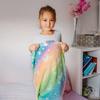 Glow-in-the-Dark Mermaid Starry Night Sleeping Bag - Soft Flannel Rainbow Blanket for Cozy Bedtime Comfort