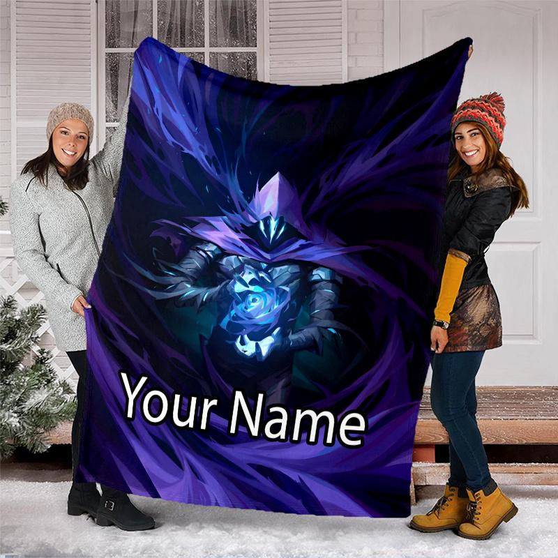 Custom Name Valorant Theme Printed Blanket - Perfect for Couch, Bed, Travel & Outdoor Use | Machine Washable, Cozy & Durable.