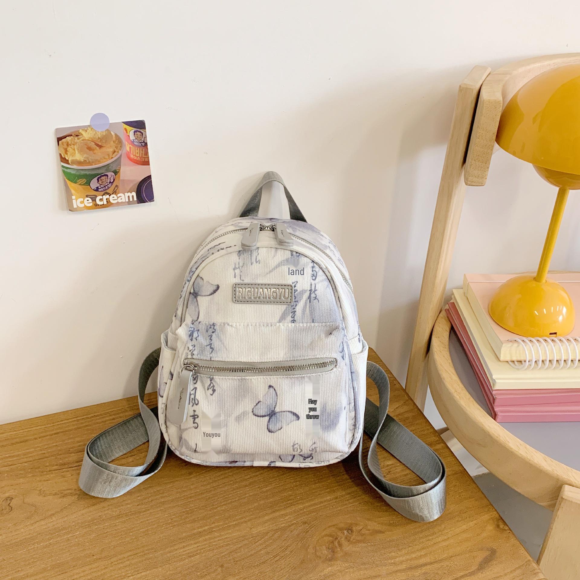 

Женский мини-рюкзак в винтажном стиле: Повседневный спортивный школьный рюкзак Весна/Лето 2025 20, 24, 11 (cm) серый