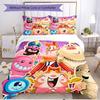3-teiliges Bettbezug-Set (1 * Bettbezug + 2 * Kissenbezug, ohne Kern), Candy Crush Saga Print Weiches Ganzjahres-Bettwäscheset, Heim-Schlafzimmer-Dekor Geschenk