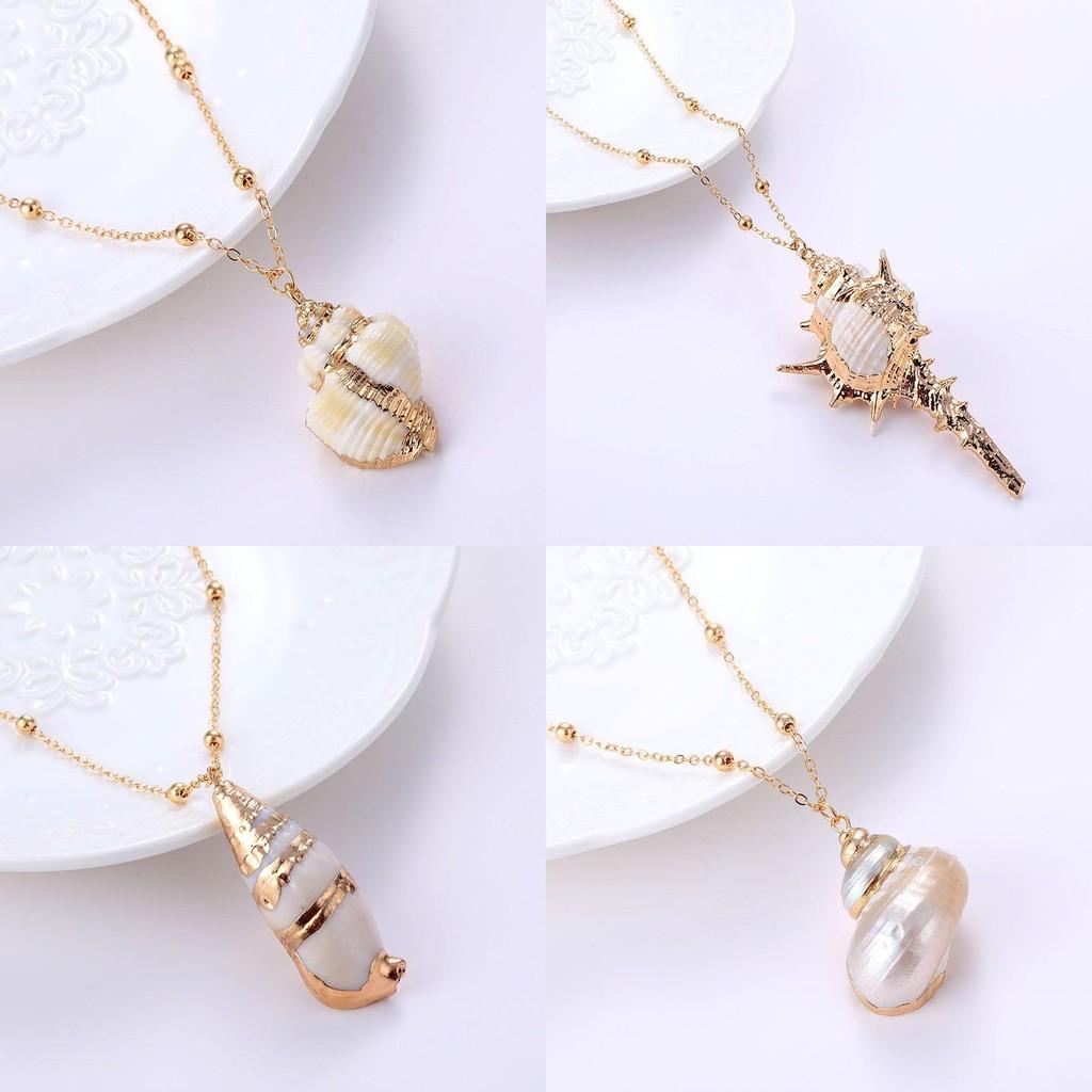 Ocean Inspired Fashionable Shell Necklace With Luxurious Gold Finish Plated