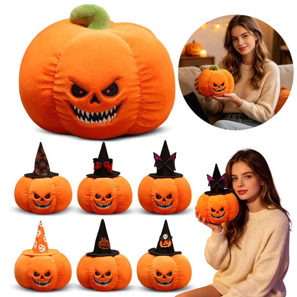 Halloween Pumpkin Plush - Cute Stuffed Pumpkin Cushion for Couch, Bed, Sofa and Home Decor