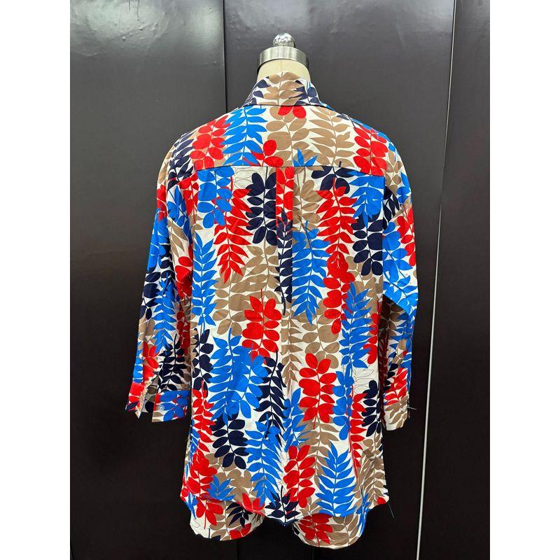 European and American Style Women's Spring and Autumn Casual Printed Long Sleeve Shirt and Shorts Two-Piece Set