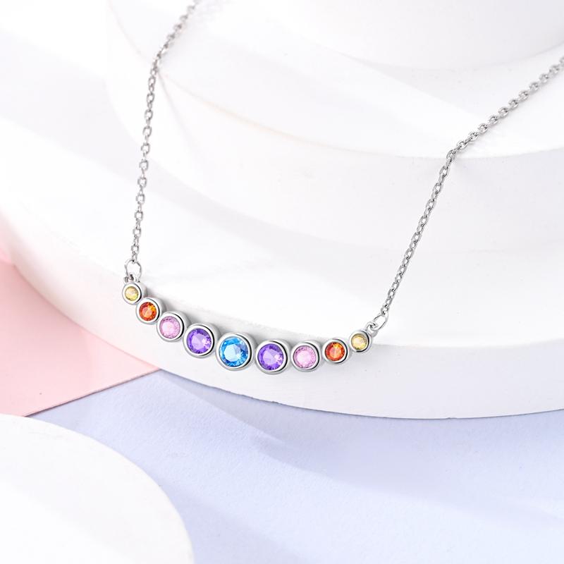 Angel's Wings Feather Necklace 925 Silver Original Blue Eyes Long Chain Link For Mom Women Wedding Party Jewelry Gift
