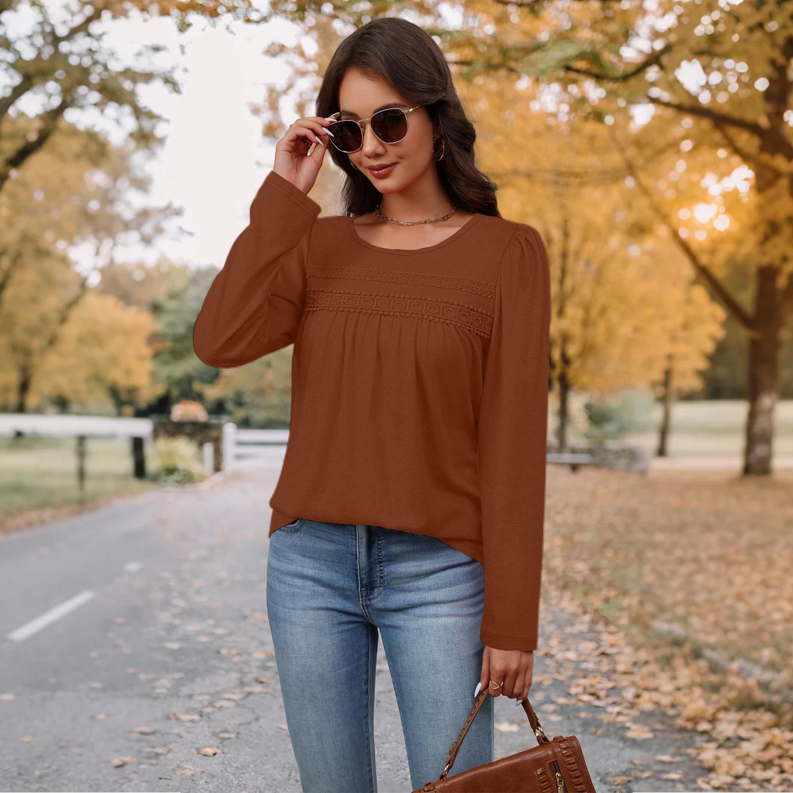 Women s Bohemian- Long-sleeved Top, Available In All Sizes, Perfect For Early Spring Stylish And Versatile. L